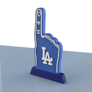 Los Angeles Dodgers Foam Finger Display, Go Blue Sports Fan - Model thumbnail 4