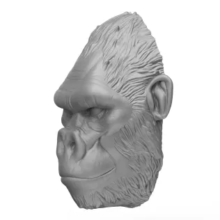 3D Printable Gorilla Face - Model thumbnail 1
