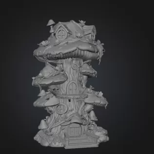 Enchanted Mushroom Village Tower STL File 3D Printable