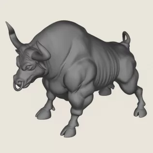 Muscular Young Bull Print Ready 3D Model - Model thumbnail 4
