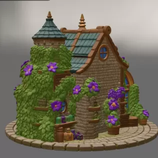 Enchanted Herbalist Cottage STL File for 3D Print - Model thumbnail 7