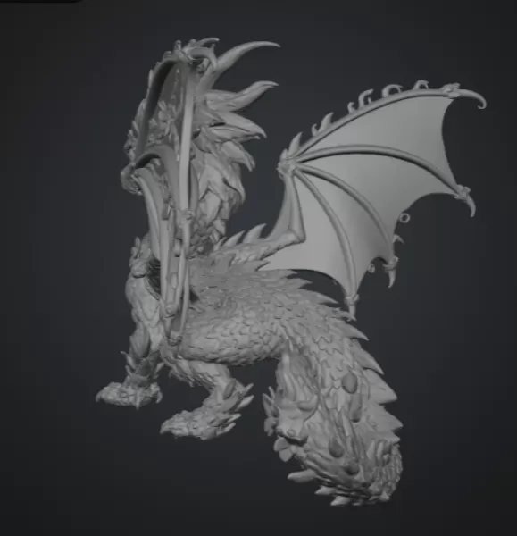 Spring Blossom Dragon STL File for 3D Print - Model preview 11