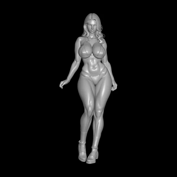 Sexy anime girl in lingerie STL File, 3D Printing Model - Model preview 1