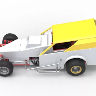 Vintage Dirt Modified stock car Version 7 Scale 1:25 - Model thumbnail 10