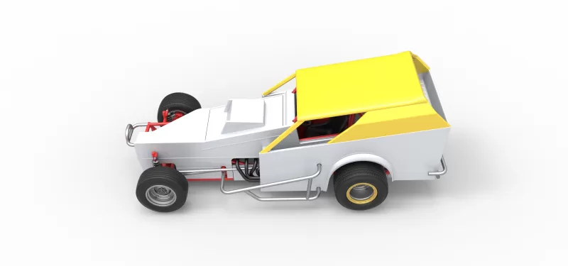 Vintage Dirt Modified stock car Version 7 Scale 1:25 - Model preview 10