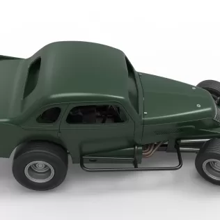 Vintage Dirt Modified stock car while turning Scale 1:25 - Model thumbnail 23