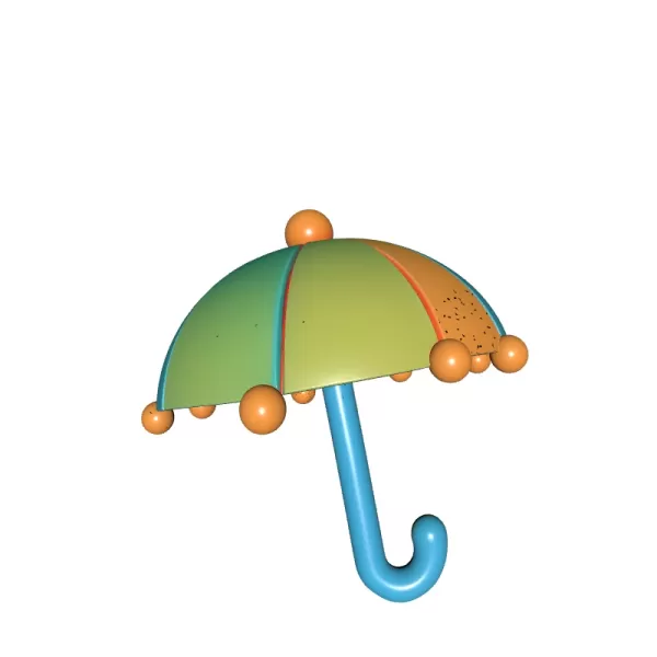 3D Printable Umbrella Model STL - Model preview 3