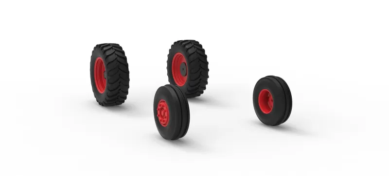Wheel Set of Racing Combine Harvester Version 1 Scale 1:25 - Model preview 8