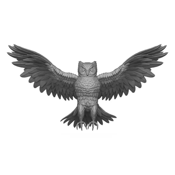 Wild Owl Bird 3D Print Model - Model preview 1
