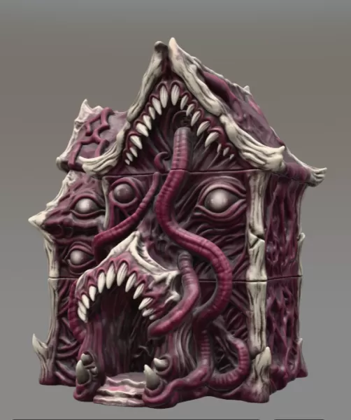 Lovecraftian Monster Building STL File for 3D Printing - Model preview 3