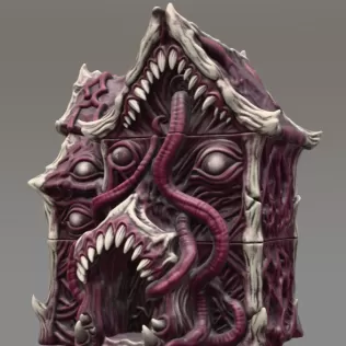 Lovecraftian Monster Building STL File for 3D Printing - Model thumbnail 3