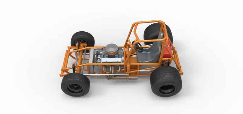 Vintage Sprint car Base Version 2 Scale 1:25 - Model preview 10
