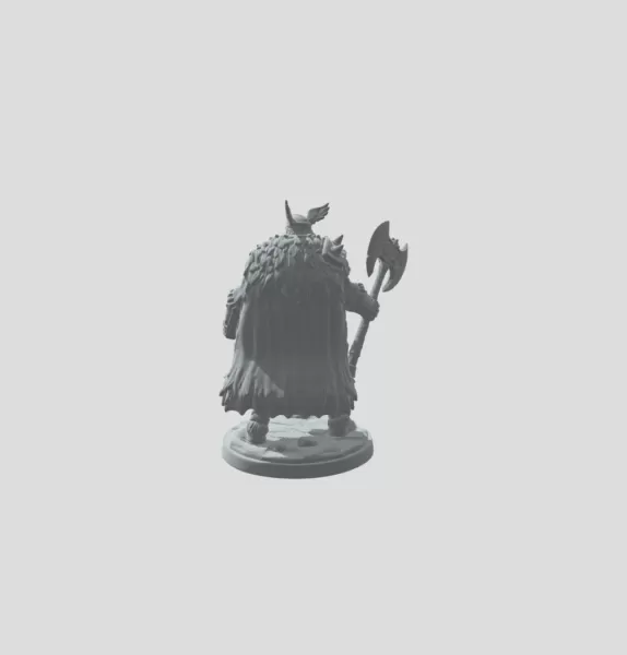 Frostbound Berserker with Battle Axe - Model preview 3