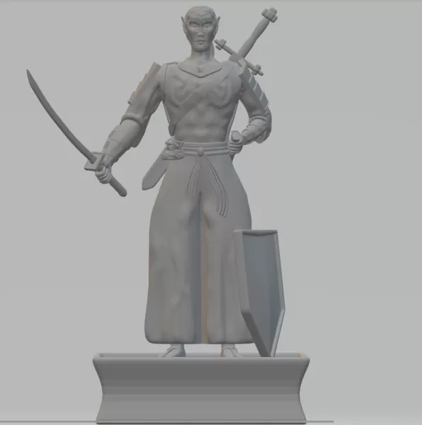 A 3D printed samurai-class board game figurine - Model preview 5