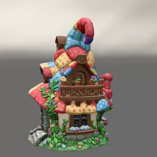 Patchwork Wizard Cottage STL File 3D Print - Model thumbnail 4