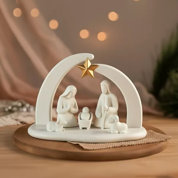 Minimalist Nativity Scene | Holy Family Christmas Decor | Modern - Model preview 7