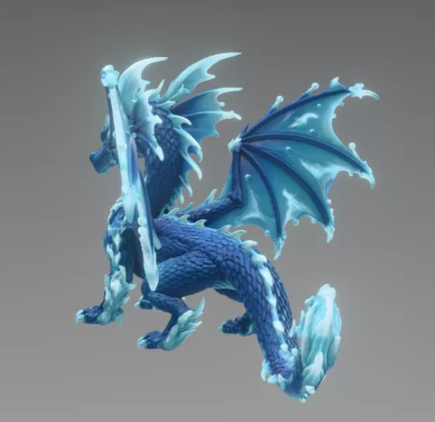🌊 Frostwave Water Dragon STL File for 3D Print - Model preview 8
