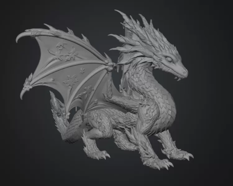 Winter Frost Dragon STL File for 3D Print - Model preview 16