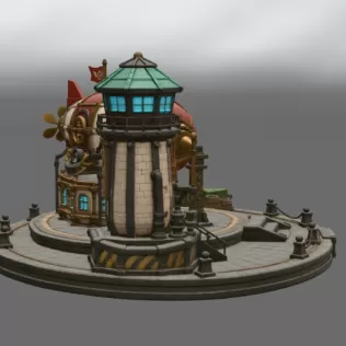Steampunk Airship Station STL File for 3D Print - Model thumbnail 11