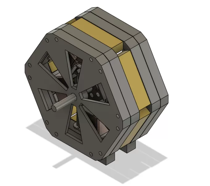 DIY Three-Phase Motor - Fully Covered and Small case (EI-112) - Model preview 1