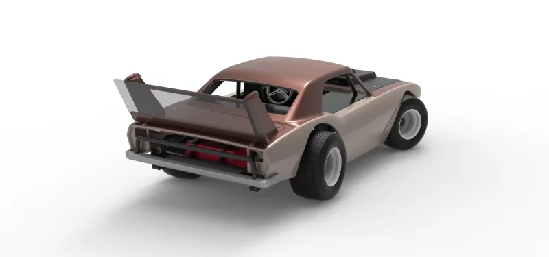 Vintage Semi-Late Model Stock Car while turning Scale 1:25 - Model preview 18