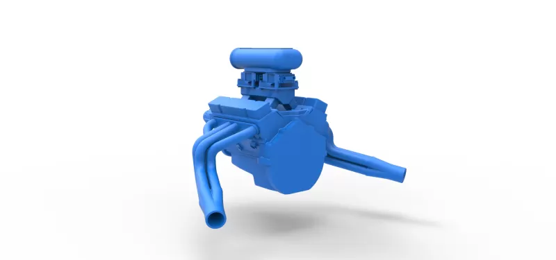 Engine V8 for vintage dragster Version 8 Scale 1:25 - Model preview 10