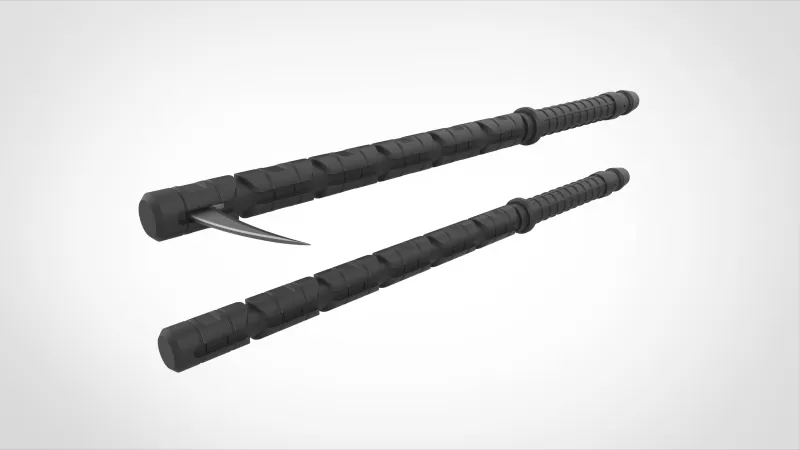 Yelena Belova Combat Batons from the Thunderbolts* 2025 - Model preview 1