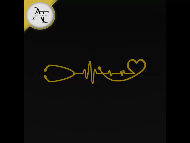 Heartbeat Symbol - 2D Art - Model preview 1