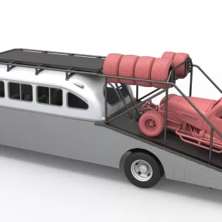 Vintage Transporter truck for Race car Version 8 Scale 1:25 - Model thumbnail 5