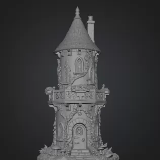 Enchanted Fantasy Tower STL File 3D Printable Fairy Tale Tower - Model thumbnail 7