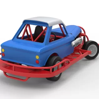 New Zealand Vintage Stock car while turning Scale 1:25 - Model thumbnail 18