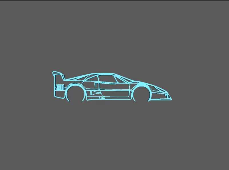 Ferrari - F40 L Wall Art - Model preview 2