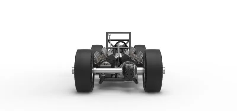 Vintage AWD Dragster Base Version 2 Scale 1:25 - Model preview 7
