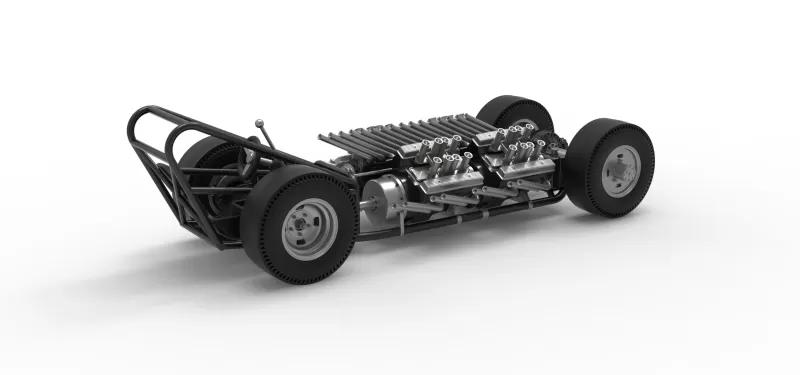 Vintage AWD Dragster Base Version 2 Scale 1:25 - Model preview 18