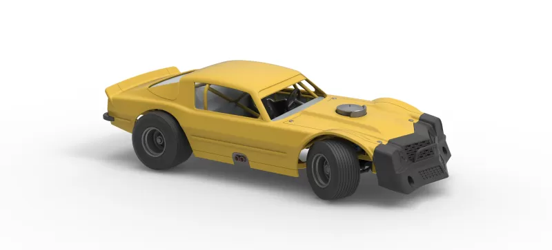 Vintage Dirt late model Race car V2 while turning Scale 1:25 - Model preview 24