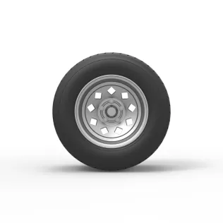 Wheel of Vintage Dirt race car V3 Scale 1:25 - Model thumbnail 5