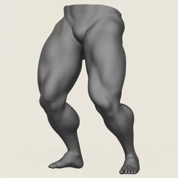 Muscular Man Leg Pose 09 - Model preview 1