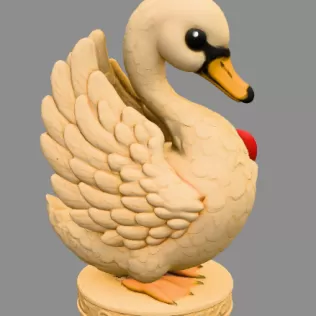 Swan with Heart – STL File | Digital Download - Model thumbnail 6