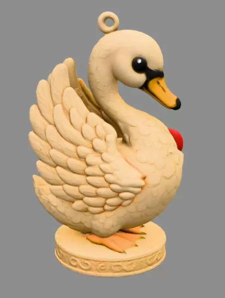 Swan with Heart – STL File | Digital Download - Model preview 6