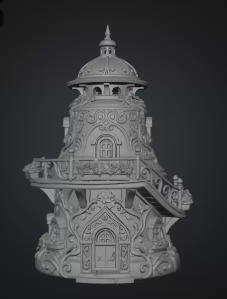 Fantasy Bell Tower House STL File for 3D Print - Model preview 8