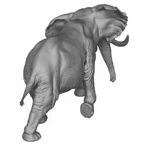3D Printable Elephant Attack Pose - Model preview 6