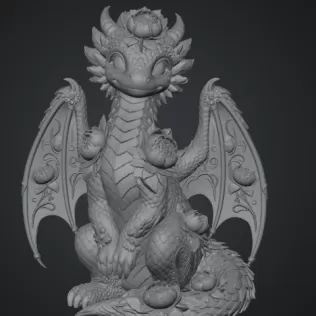 Rosé Bloom Dragon STL File for 3D Print - Model thumbnail 14