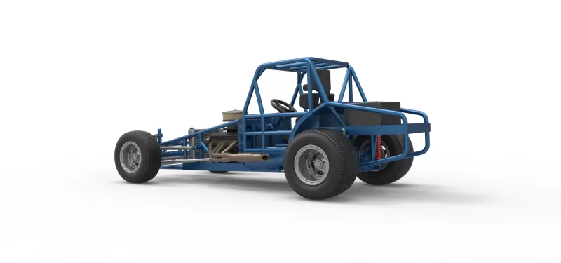 Vintage Dirt Modified stock car Base Scale 1:25 - Model preview 13