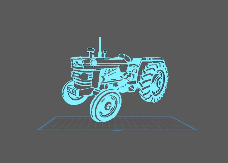 Tractor - Massey fergusson MF 165 Wall Art - Model preview 2
