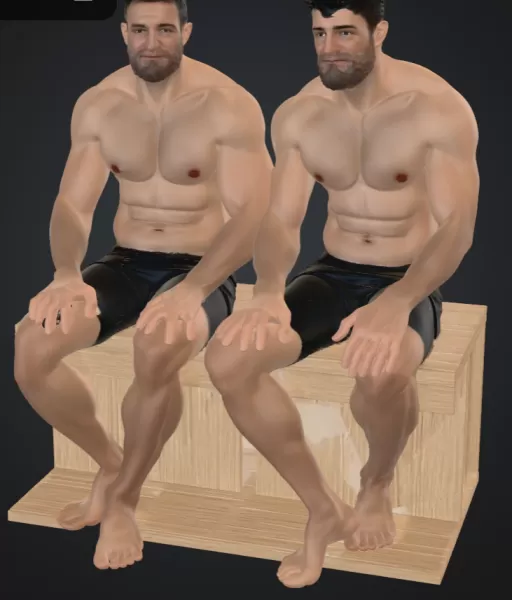 Zwei Männer in der sauna - Model preview 1