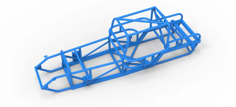 Frame of Vintage Dirt Modified stock car Version 6 Scale 1:25 - Model preview 2