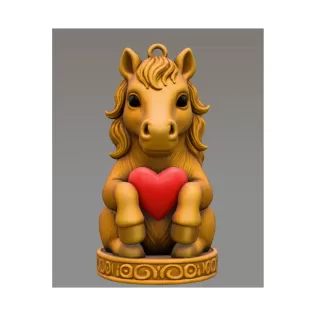 Cute Horse Ornament - STL File - Horse Pendant for 3D print - Model thumbnail 1
