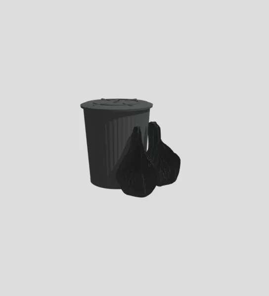 Simple trash can - Model preview 1