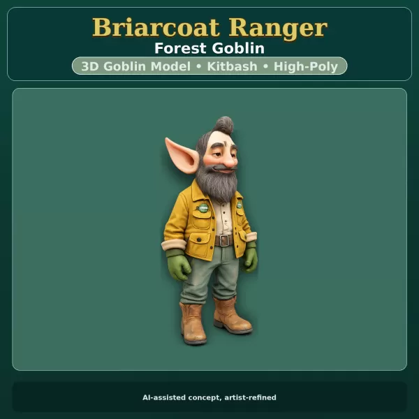 Forest Goblin Bundle – Stylized Kitbash High-Poly Character Pack - Model preview 4