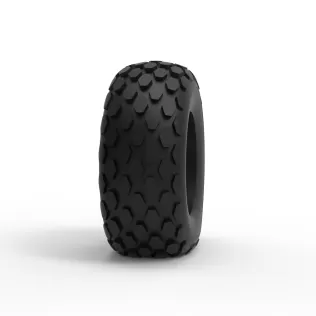Offroad tire 28 deflated Scale 1:25 - Model thumbnail 3